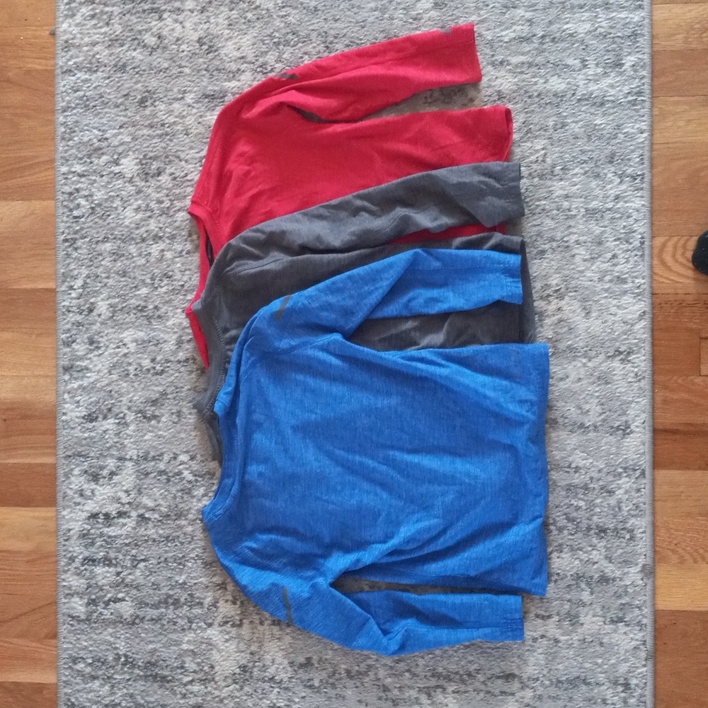 3 Boys long sleeve Russell Dri-Power shirts XS (4-5)